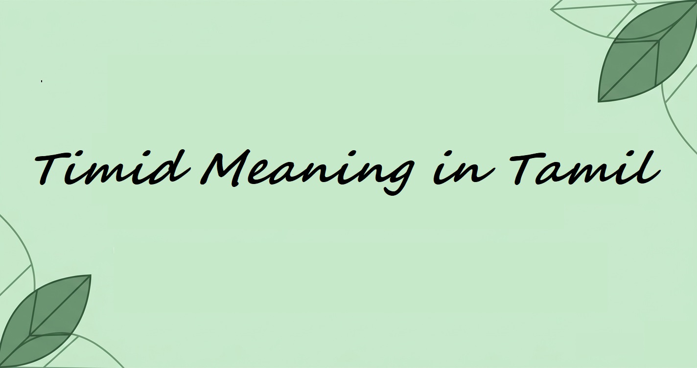 Timid Meaning: Definition, Context, and Timid Meaning in Tamil