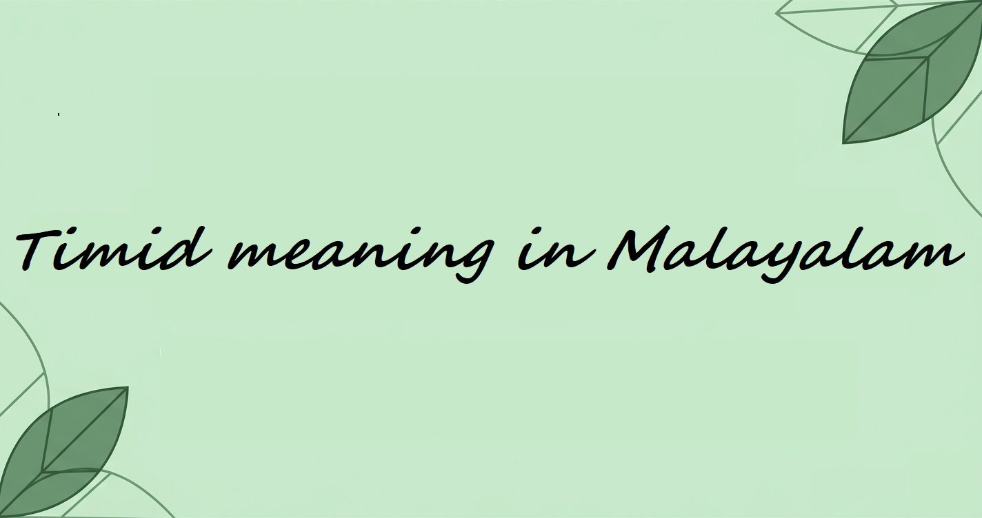 Timid Meaning: Understanding Professional Timid Meaning in Malayalam